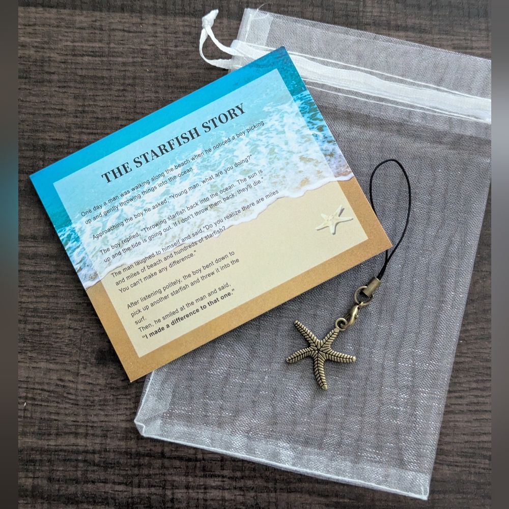 Starfish Charm with Making A Difference Story Card